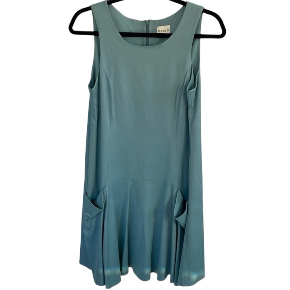 Reiss flowy a-line sleeveless 90’s flowy wedding guest summer vacation dress 4